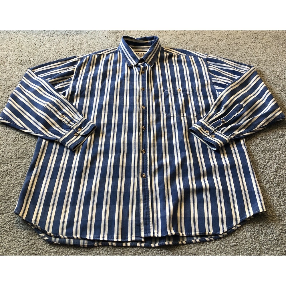 MTO International Casual Shirt Men's XL Button Up Long Sleeves Nautical Coastal